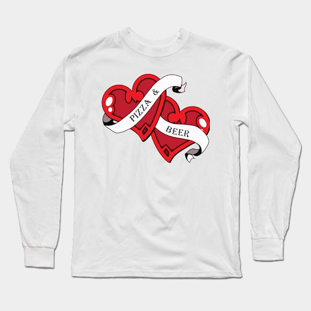 Love Pizza & Beer Long Sleeve T-Shirt by GilbertoMS